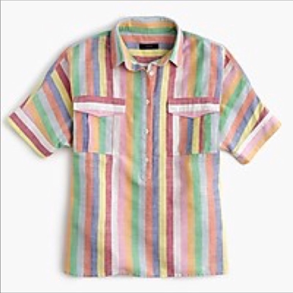 J Crew Candy Stripe Blouse